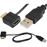 Convertor + USB 2.0 Male Charger Cable Splitter Adapter 50cm HDMI Male To Female