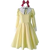 Poetic Walk Anime Cosplay School Uniform Womens Yellow Dress Bow Suit Costume Outfit