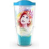 Tervis Disney - The Little Mermaid - Ariel 80s Made in USA Double Walled Insulated Tumbler Travel Cup Keeps Drinks Cold & Hot, 24oz, Classic