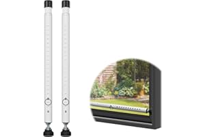 USNIPOYA Sliding Door Security Bar, 16 to 51 Inch Adjustable Windows Security Bar, Kid and Pet Protecting Heavy Duty Window Lock Bar, White, 2 Pack