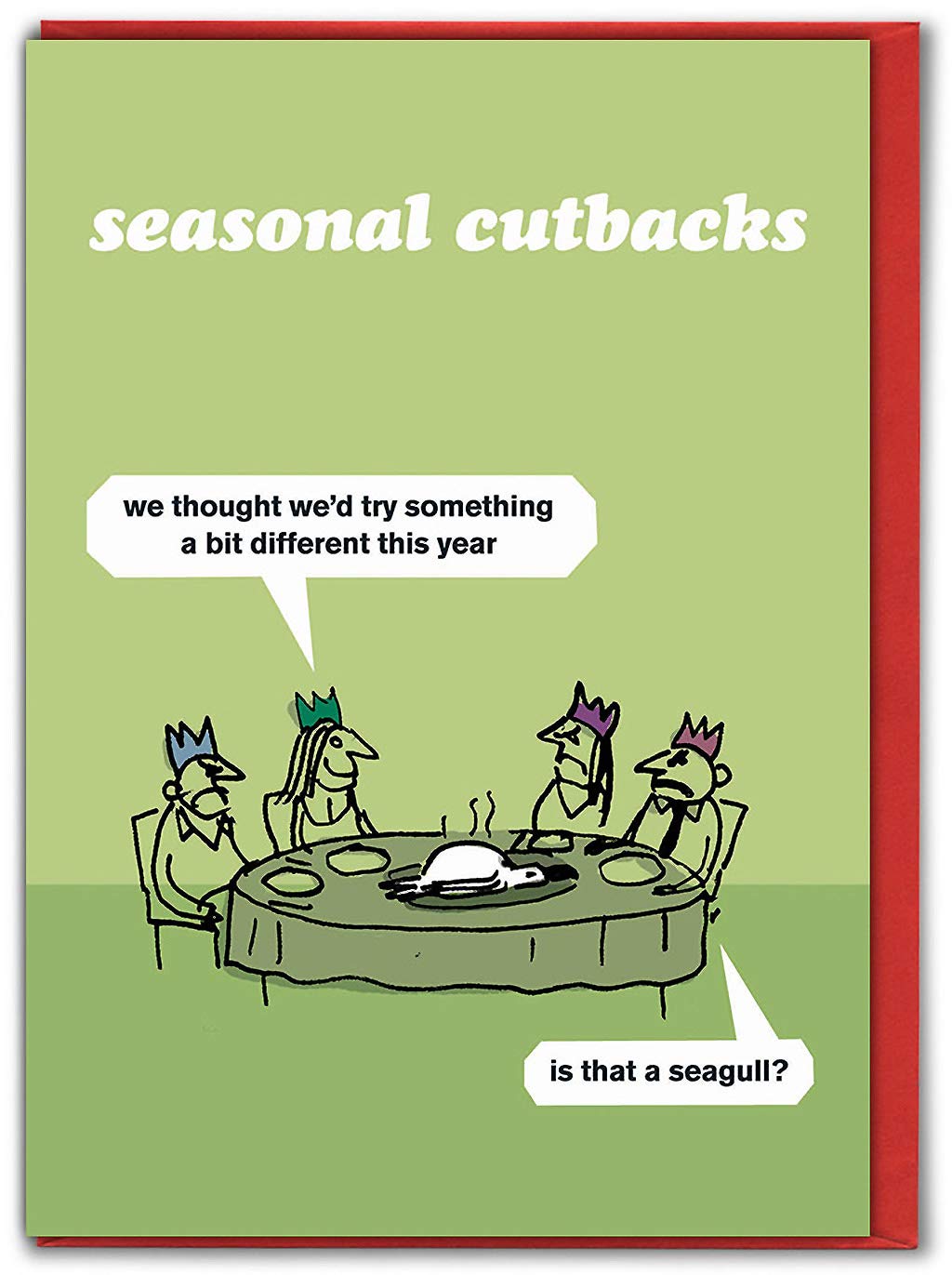 Modern Toss Official Funny Christmas Cards For Family -'Seagull Cutbacks Card' - Hilarious Xmas Cards For Mum Dad Son Daughter Friends Mates - Sold By Brainbox Candy