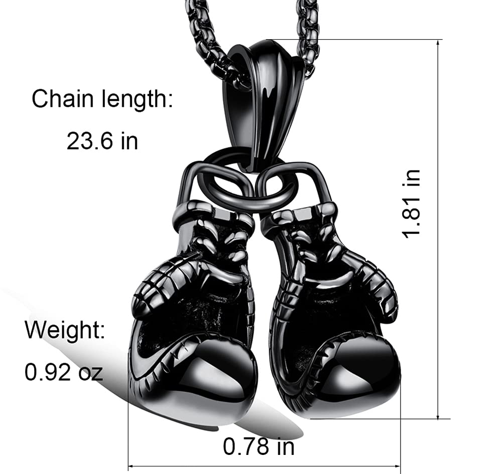LXSSLY Boxing Gloves Necklace,Punk Stainless Steel Pendant,Titanium Steel Gothic Necklace for Men,Gothic Jewelry for Boys