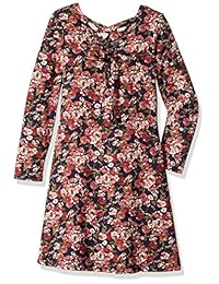 Amy Byer Big Impresión de las niñas Knit Lace Up Volver Vestido