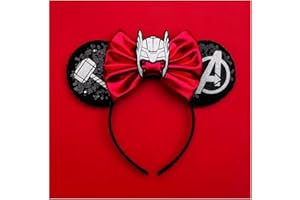 Atvscay Superhero Inspired Mouse Ears Headband Glitter Spider Hairband Accessories Decoration For Men Women