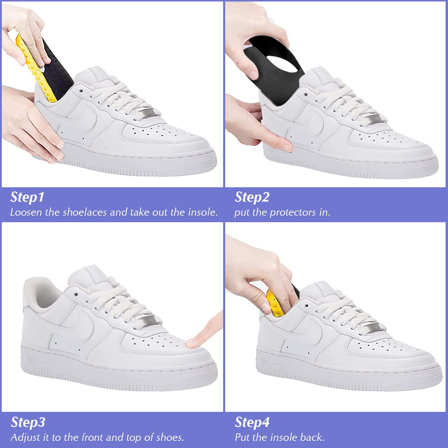 GORYGOLD Crease Protector for Sneaker Shoes, Anti Crease Shoe Guard for Jordans, Air Force 1, Size for Men Women Youth Kids