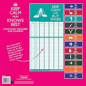 Keep Calm Mum Knows Best 2016 Family Organiser Calendar 30x30cm