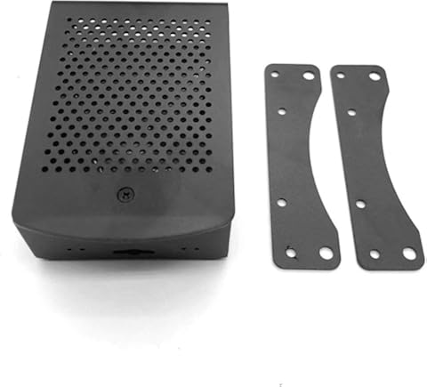 SKYYKS Para Raspberry Pi 4B Caja de Aluminio Caja de Carcasa de Metal Negro con Ventilador Caja Negra para RPI 4 Modelo B RPI 4B