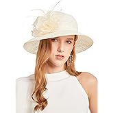 ORIDOOR Women's Organza Cloche Bowler Hat Church Fascinator for Tea Party Bridal Wedding Dress Hat
