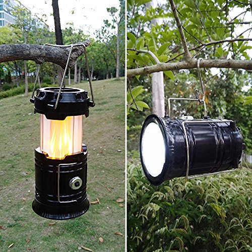 TANSOREN 2 Pack Portable LED Camping Lantern, [2018 UPGRADED][3-IN-1] Decorative Flame light Ultra Bright Flashlights with S and 6 AA Batteries Collapsible Survival Kit for Emergence, Outdoor - Thumbnail 5