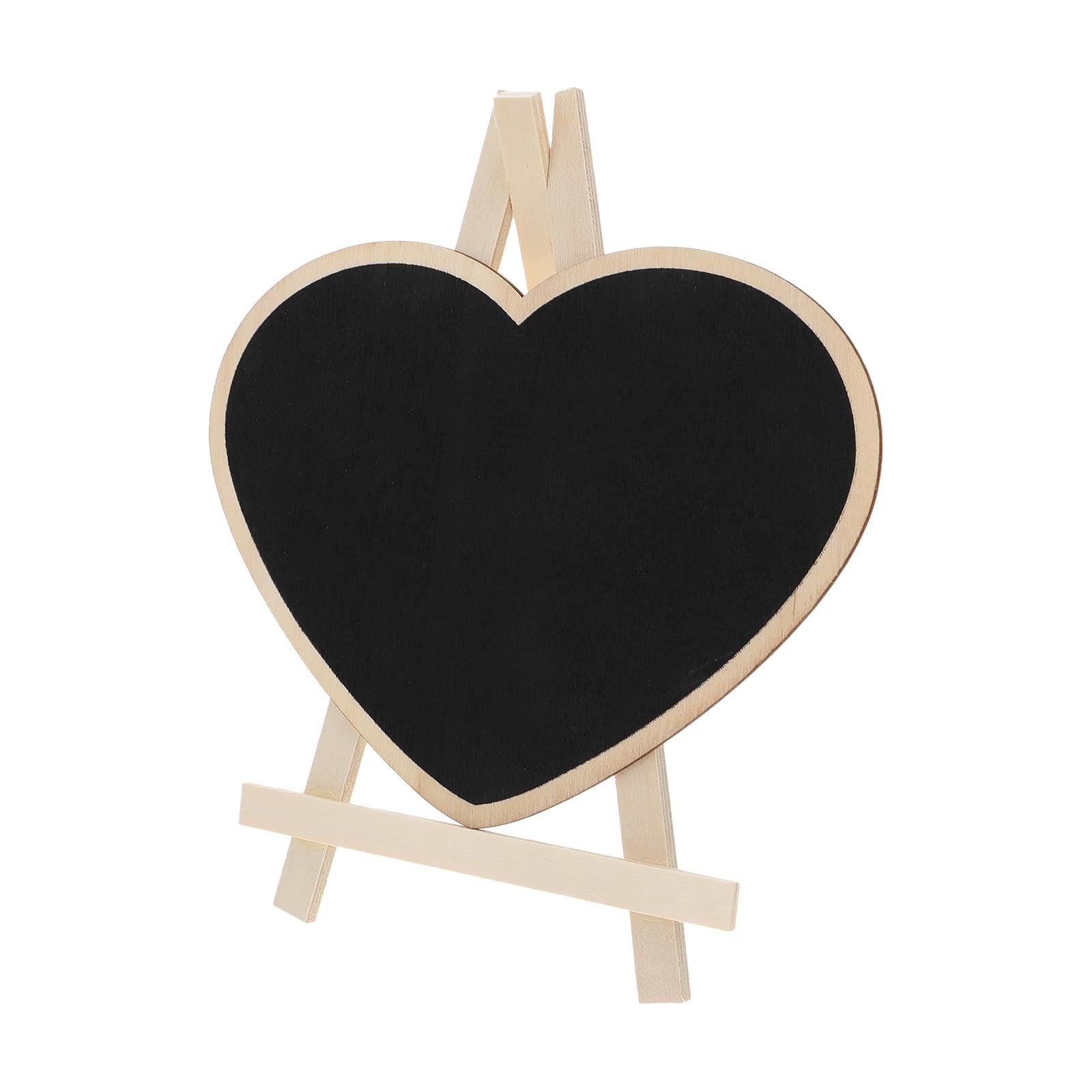 iplusmile Mini Blackboard Heart Shape Chalkboard Wood Chalkboard Sign Mini Message Blackboard with Stand Home Decorative Accessories
