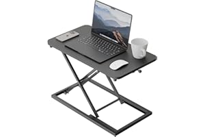 biueus Height Adjustable Standing Desk Converter, Stand Up Desk Converter for Home Office, Gas Spring Computer Workstation for Monitor Or Laptop (Black-23.6Inch)