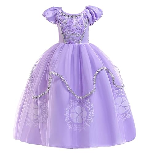 REXREII Girls Princess Costume Dress - Halloween Christmas Party Ball Gown