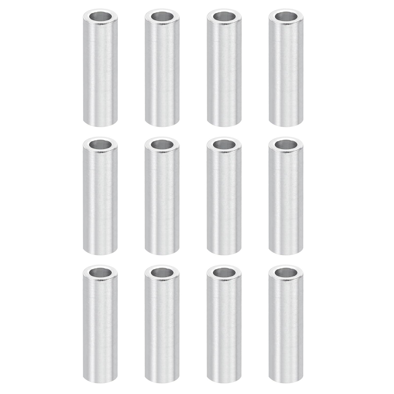 PATIKIL M3 Aluminum Spacers, 10 Pcs Metal Spacer Aluminum 3.1mm ID x 5mm OD x 20mm L Aluminum Spacer Screw Standoff Round for M3 Screw Bolts