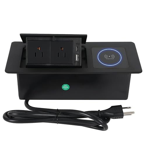 Computer Outlet Popup Hidden Pop-Up Outlet with 20W USB C Port Electrical Pop-Up Box Recessed ...
