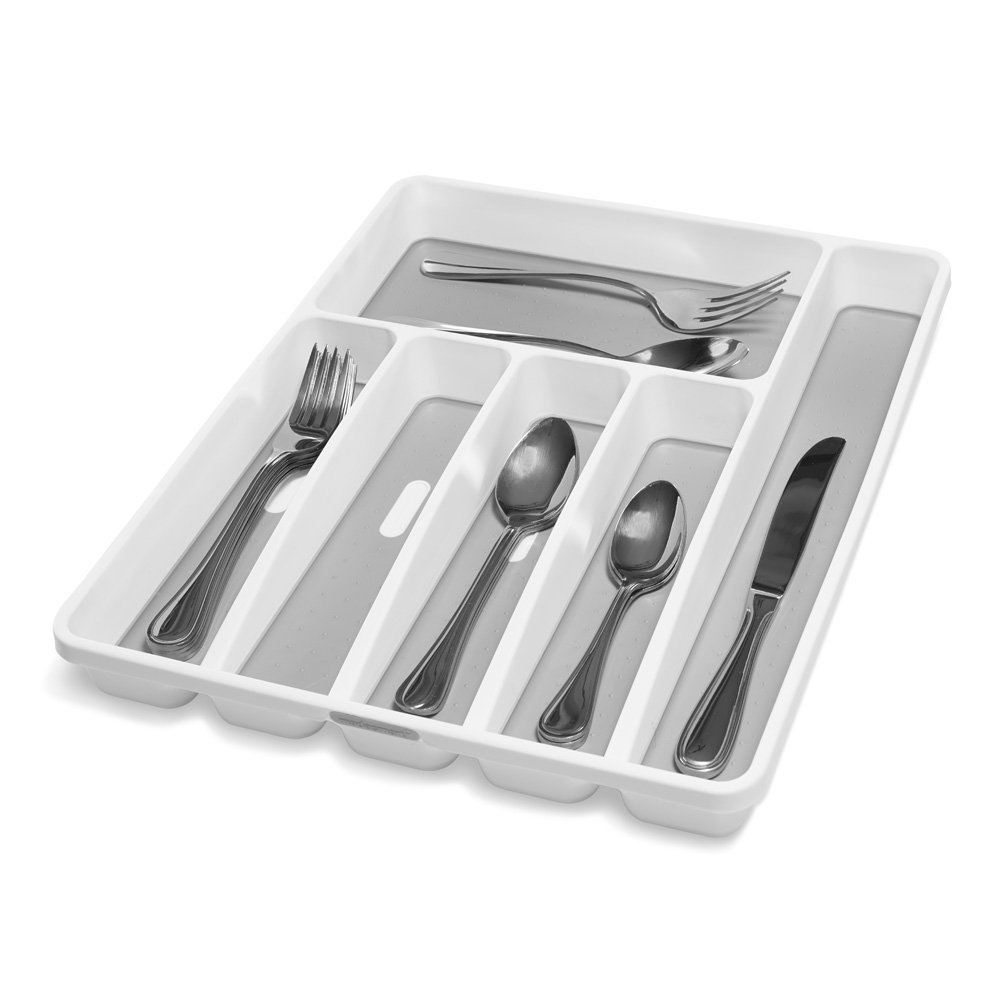madesmart Classic Large Silverware Tray, White 2 trays