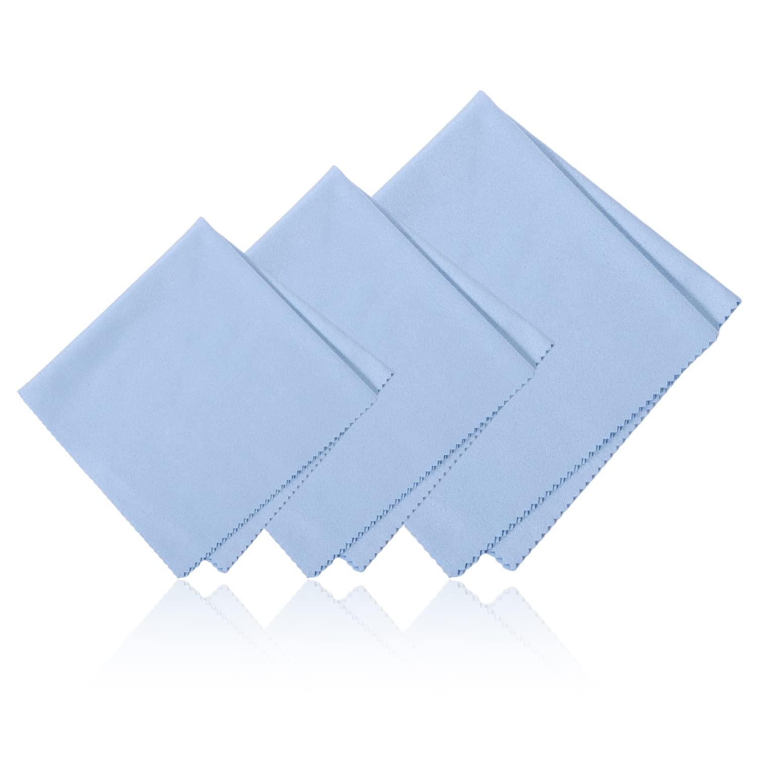 3pcs Instruments Cleaning Cloth, Soft Microfiber Universal Clean Cloth Instrument Polishing Cloth Suitable for Guitar Violin Piano Brass Trumpet Sax Flute (Blue)