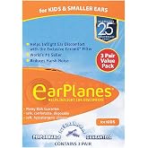 Original Children's EarPlanes by Cirrus Healthcare Ear Plugs Airplane Travel Ear Protection 3 Pair BONUS VALUE PACK