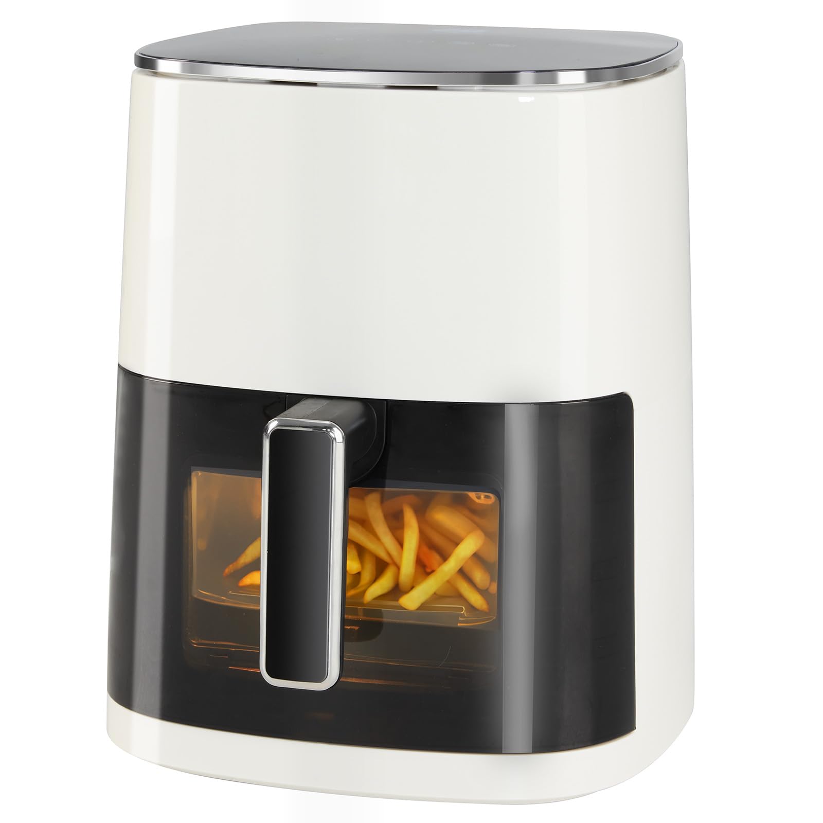 OLIXIS Air Fryer 6 Quart with Window Square Air Fryer 12-in-1 Air Fry, Roast, Reheat, Dehydrate, Bake, Steam, Fries, Custard, Chicken, Wings, Sea Food, Vegetabels,400F, White Image
