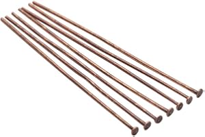 AGCFABS 100pcs/bag 15 20 25 30 40 50 60 70 mm Flat Head Pins 8 Colors Headpins for Jewelry Findings Making DIY Supplies (Red Copper, 70mm(2.76inch)*100pcs)