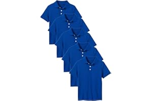 Galaxy by Harvic 5-Pack School Uniform Tagless Polo Tshirt for Little Boys & Big Boys