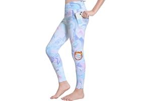 ANIVIVO Girls' Fleece Lined Leggings Water Repellent Kids Winter Warm Yoga Pants Youth High Waisted Athletic Legging