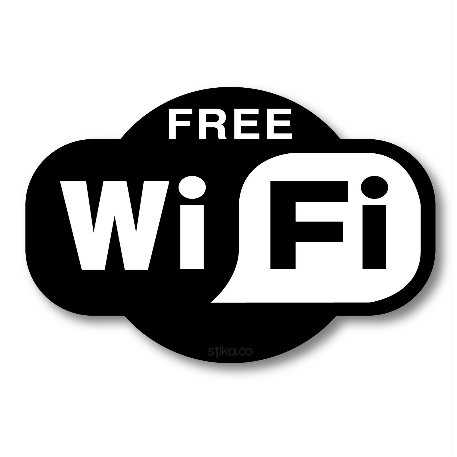 Free WiFi Sticker 100x150mm Office, Shop, Cafe, Bar, Restaurant Self-Adhesive Vinyl Decal Sign (White Vinyl, 1 Sticker)