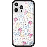 Wildflower Cases - Compatible with iPhone 15 Pro Max | Protective Black Bumper, 6.5ft Drop Test Certified, Women Owned Small Business | Pink, White, Floral, Doves, Trendy, Cute | Lovey Dovey