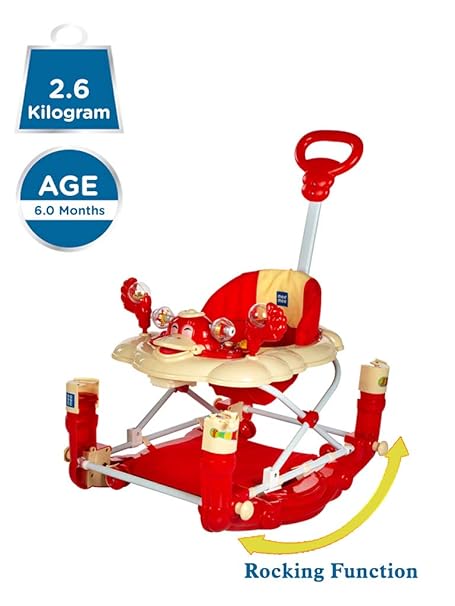 Mee Mee Baby Walker with Rocker Function 2-in-1 (Red)