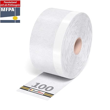 Fensterband Fensterdichtband Außen 100mm Breite x 30m Fensteranschlussband Fliesband Dichtungsband Flexband Anschlussband für