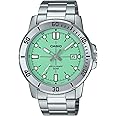 Casio Gents Watch Teal Dial Silver Band, Teal, Sport