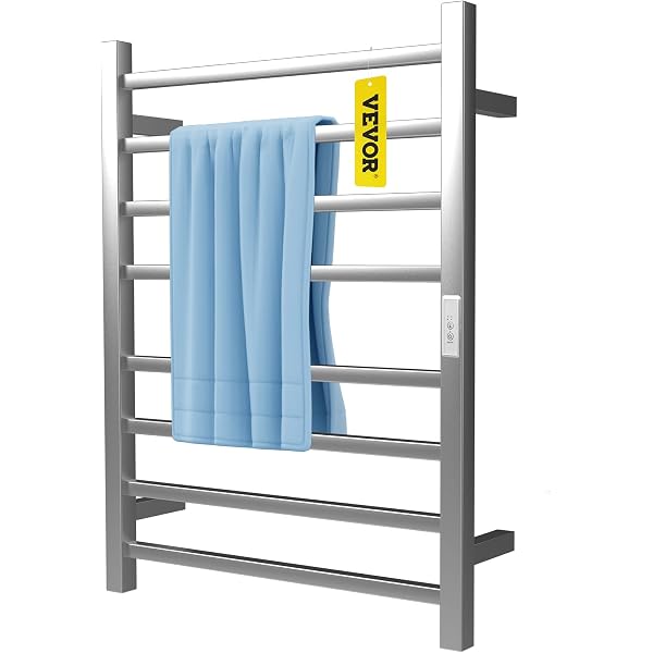 VEVOR Heated Towel Rack, 8 Bars Design, Polishing Brushed Stainless Steel  Electric Towel Warmer with Built-in Timer, Wall-Mounted for Bathroom,  Plug-in/Hardwired, UL Certificated, Silver : Amazon.ca: Home