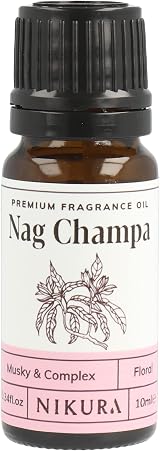 Nikura Nag Champa Fragrance Oil 10ml - Vegan UK Made for Diffusers Candles Soap