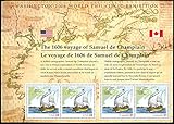 1606 Voyage of Samuel De Champlain U.S. / Canada Sheet of Four Scott 4074