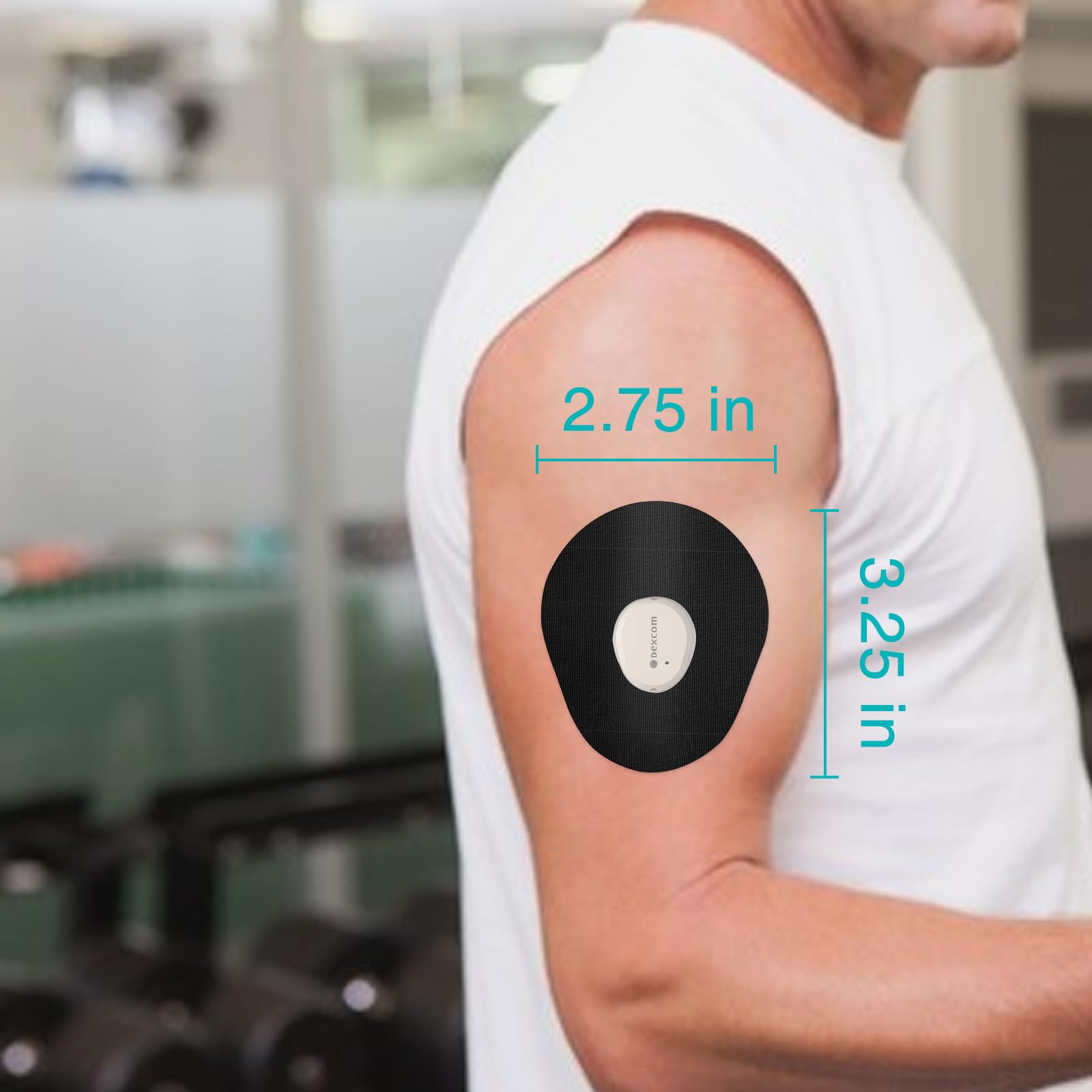 Adhesive Patches for Dexcom G7 (25-Pack), Sweat-Resistant Waterproof Breathable Skin-Friendly Latex Free Adhesive Patches, Durable Pre-Cut CGM G7 Sensor Patches (Black)