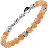 10:10 Beaded Bracelet for Men and Women – Natural Sun Stone and Stainless Steel – Adjustable, Durable and Elegant – Made in Italy