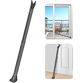 AceMining 1 Pack Door Security Bar, Patio Door Lock, 20-50 in | Sliding Glass Door Security Bar for Patio Door, Window Security and Door Stopper Protection, Grey