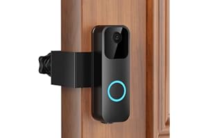 KTCEFE Anti-Theft Blink Video Doorbell Door Mount, No Drilling High Quality Stainless & Aluminum Video Camera Doorbell Mount for Apartment Renters Home Office Room - Doorbell Not Included (Black)