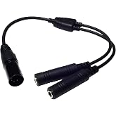 Wirenest GA Twin Plug to Airbus 5 Pin XLR Headset Adapter - Dual General Aviation PJ-055 (.206&Prime;) and PJ-068 (.25&Prime;) Jacks Connector - Compatible with Most Major Brand Pilot Headsets