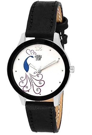 Black Color Leather Strap Analogue Watch for Women