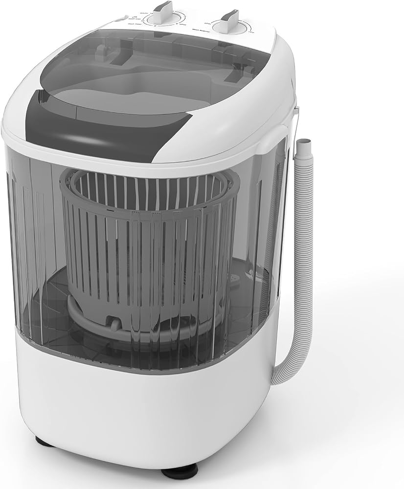Giantex Portable Mini Washing Machine, 5.5 lbs Capacity Small Compact Laundry Washer with Spin Tub & Drain Hose, Semi-automat