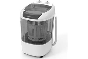 Giantex Portable Mini Washing Machine, 5.5 lbs Capacity Small Compact Laundry Washer with Spin Tub & Drain Hose, Semi-automatic Washer Machine for Apartment Dorms RV Home (Grey)
