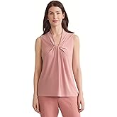Kasper Women's Plus-Size Sleeveless Knot Front Matte Jersey Top