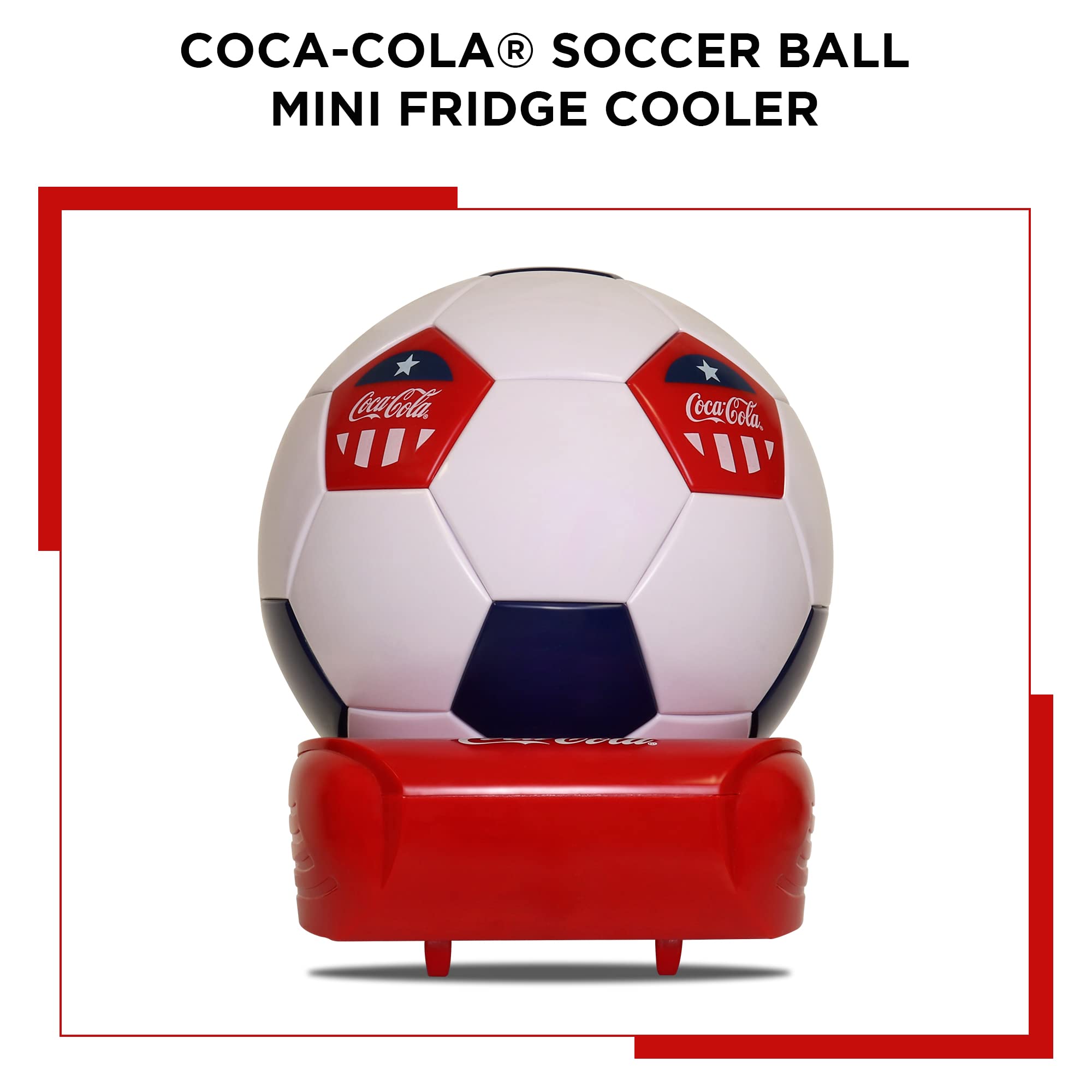 Coca Cola Mini Fridge - Refrigerator for Bedroom Office, Portable Table Top Beverage Cooler, 12V 110V Refrigerador For Drink, Soda, Wine, Use In Car, Dorm, Outdoor, 5 Can