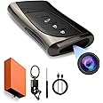 DAMOACAM QHD 2560x1440P Car Key 2K Hidden Camera Spy Camera Key fob Key Chain Concealed Lens No Red Light Wide-Angle Nanny Security Surveillance Cam USB Type C