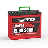 CYCLENBATT 12V 20Ah Lithium Battery, 5000+ Deep