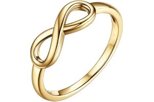CCBFY 18k White Gold Plated 925 Sterling Silver Rings for Women Promise Rings for Her, Stackable Wedding Bands Rings for Women Infinity Forever Love Knot Ring