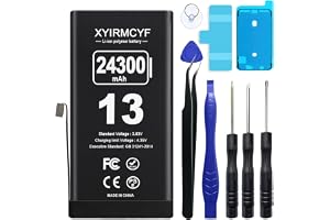 XYIRMCYF 24300mAh Super Capacity Battery Compatible with iPhone 13, 0 Cycle Li-Polymer Replacement Battery for iPhone 13, wit