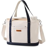 Aveniee Canvas Tote Bag for Women, Crossbody Purse with Zipper, Adjustable Shoulder Strap Handbags