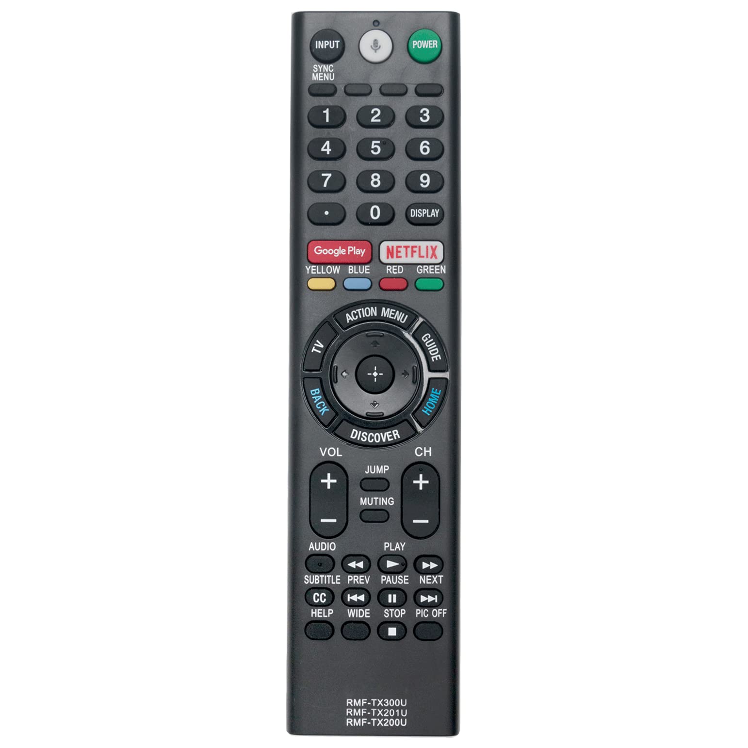 VINABTY RMF-TX300U RMF-TX200U RMF-TX201U Remote Control Compatible for Sony Bravia TV KD-75XE9405 KD-65A1 KD-43XE8004 KD-65XE8505 KD-49XE9005 KD-75XE9005 KD-65XE9005 KD-65XE9305
