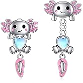 YONFQE Axolotl Jacket Earrings Sterling Silver Front Back Axolotl Studs Earrings Jewelry Gifts for Women
